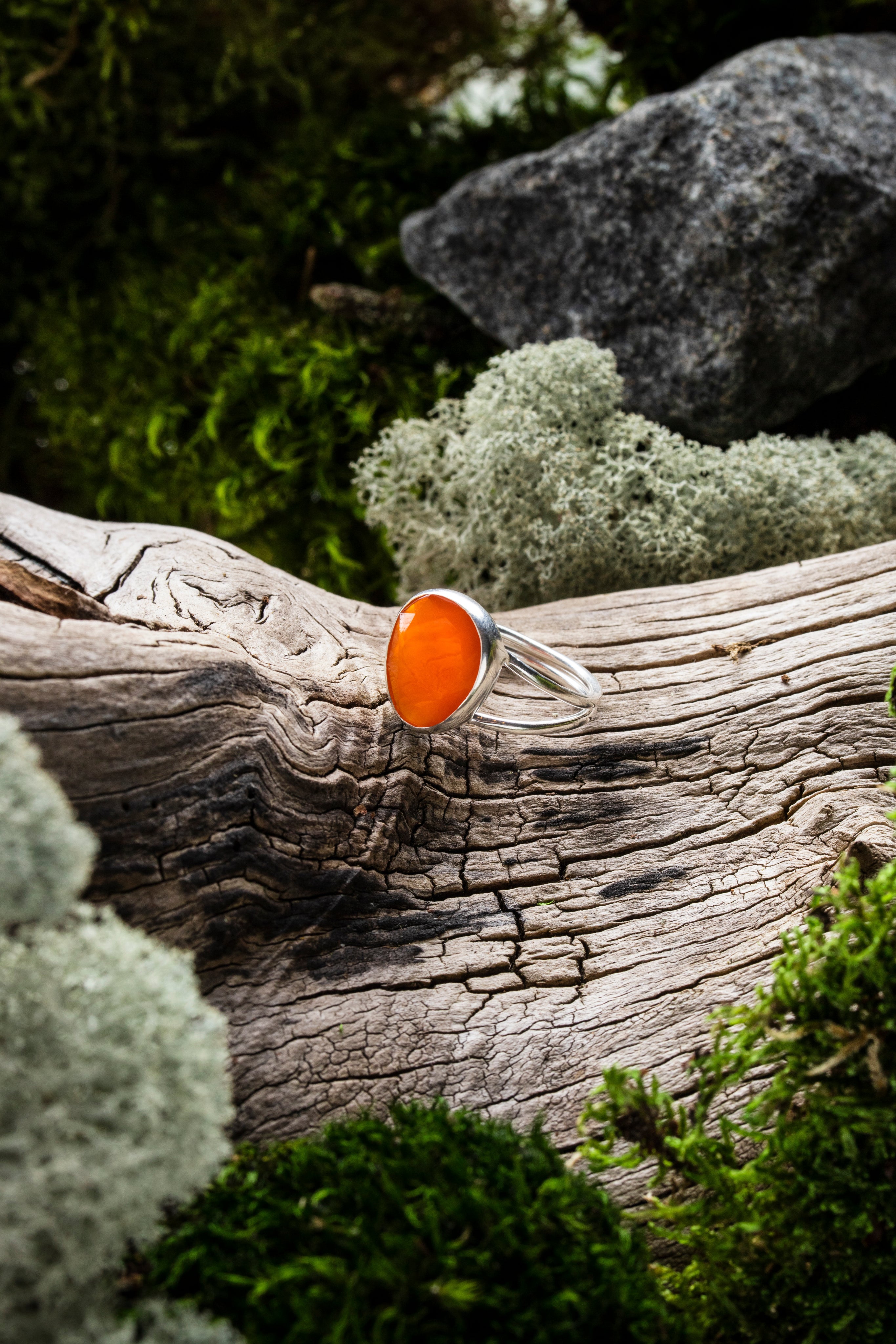 Carnelian Rose-Cut Ring