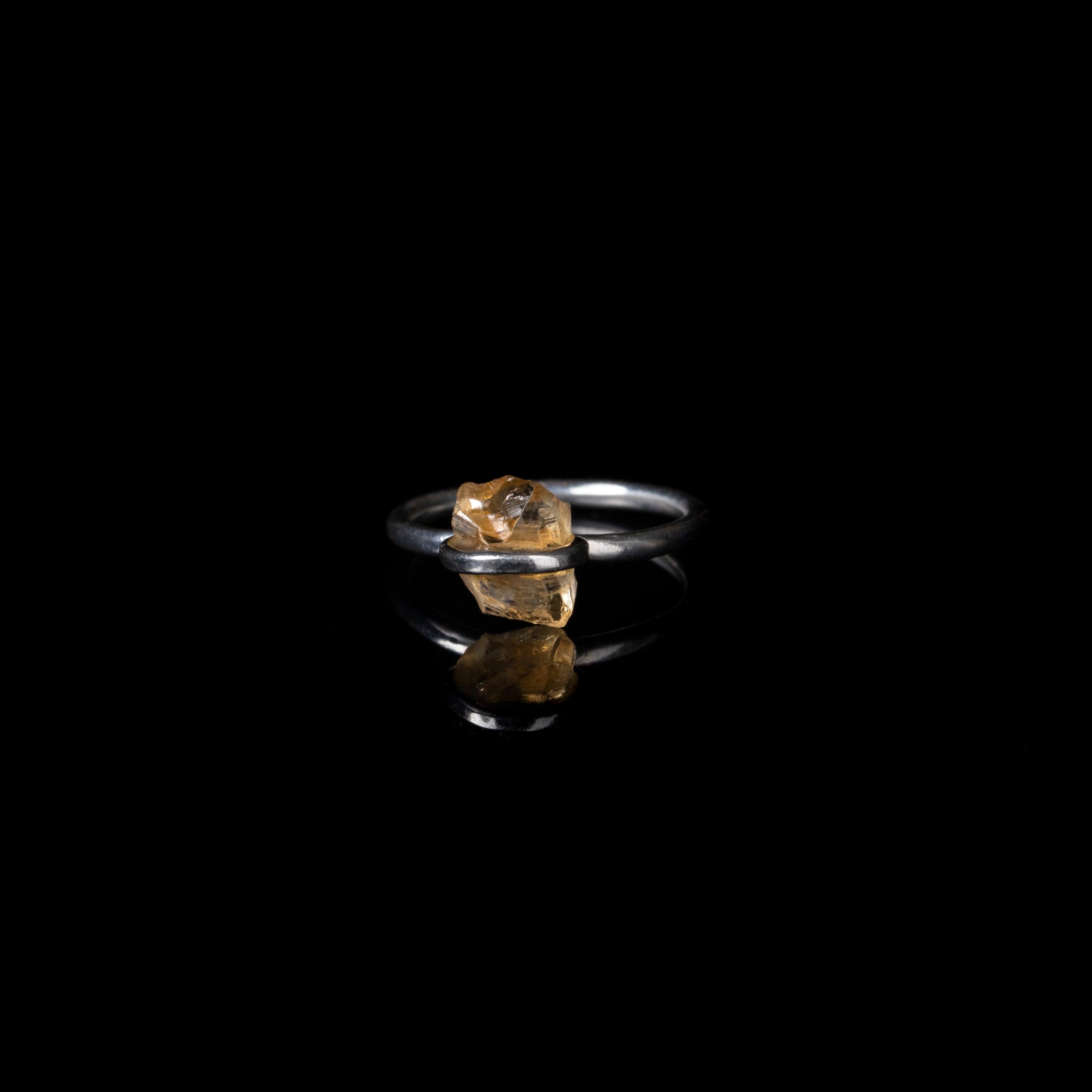 Citrine Rough Stone Ring