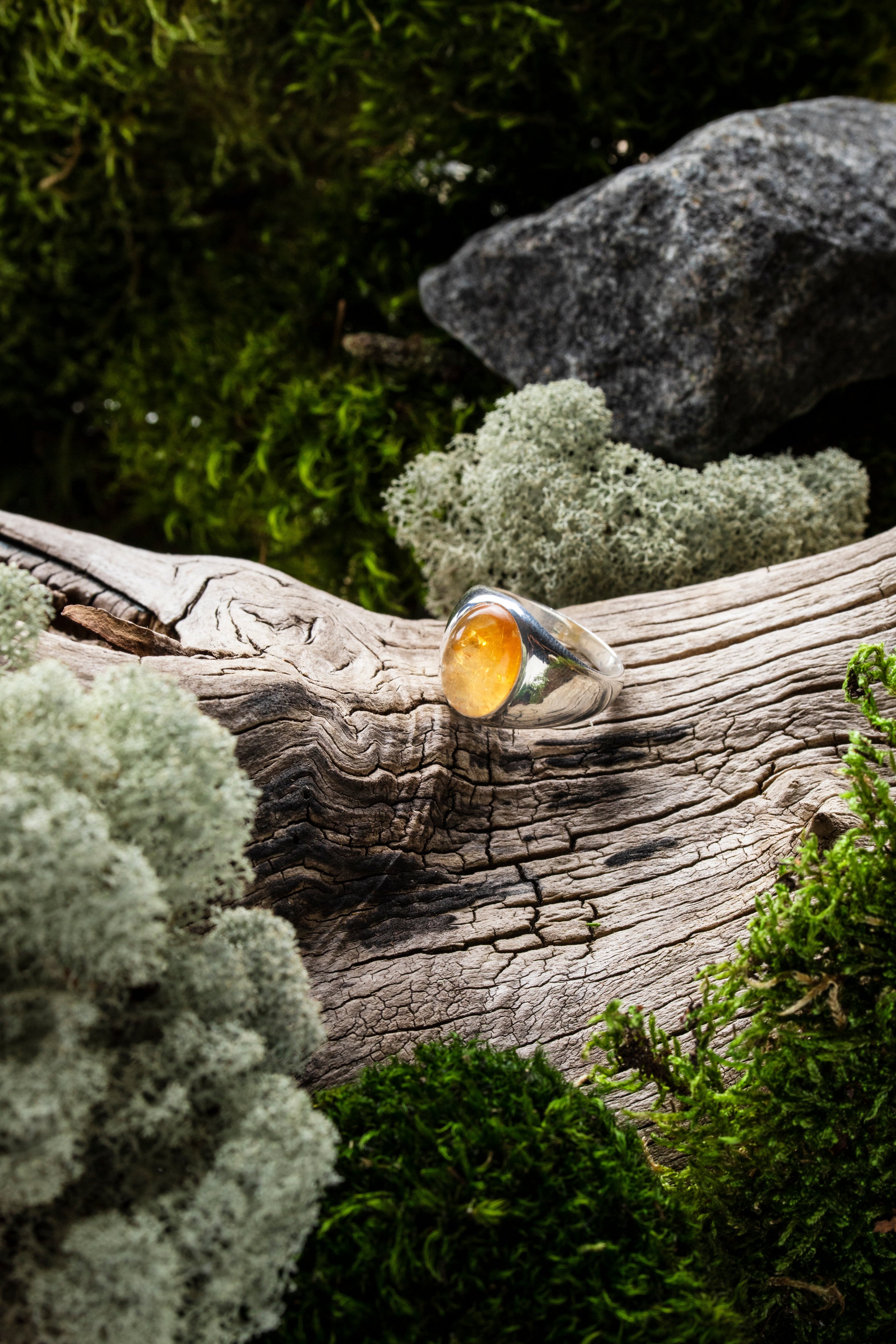 Citrine Unisex Cab Ring