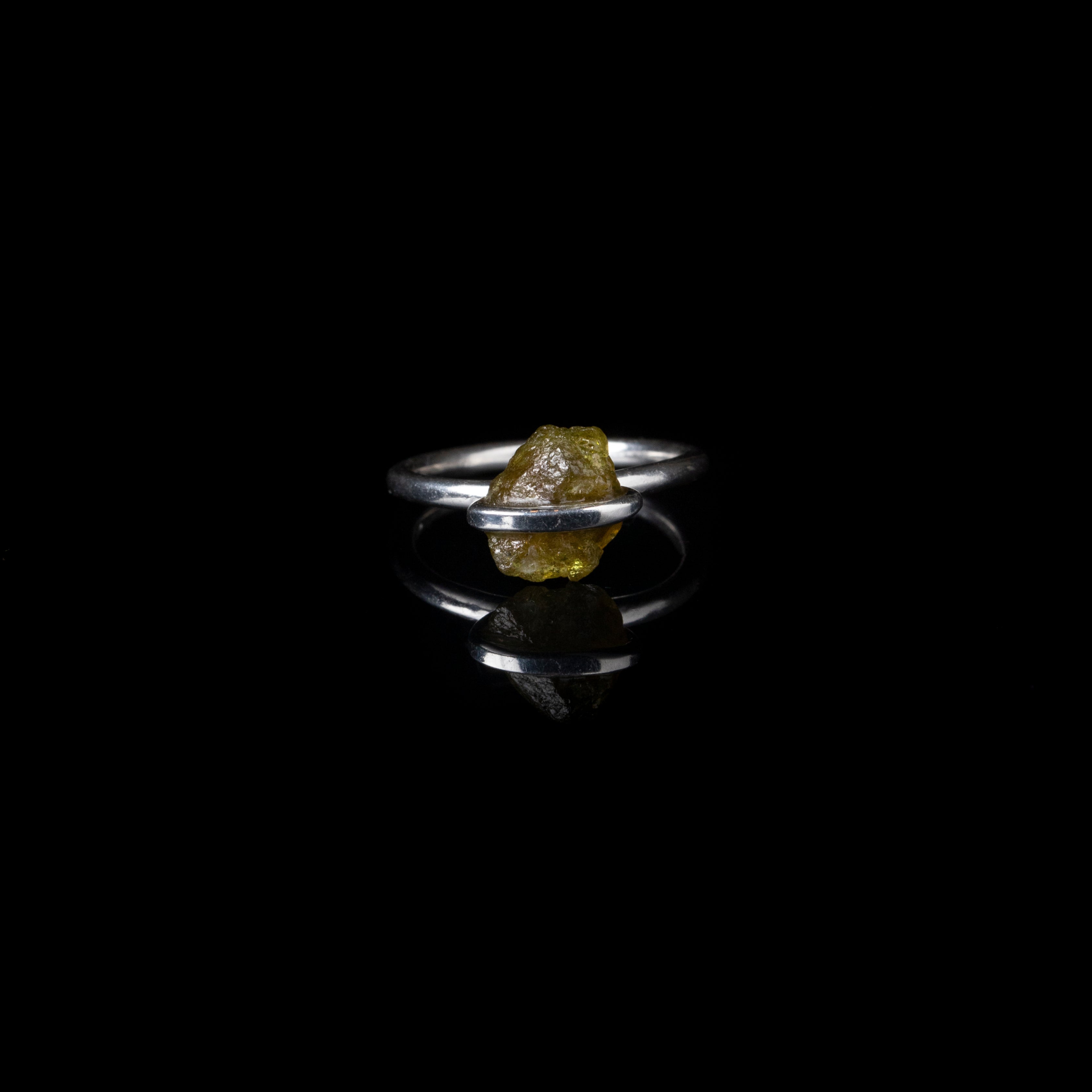 Green Tourmaline Rough Stone Ring