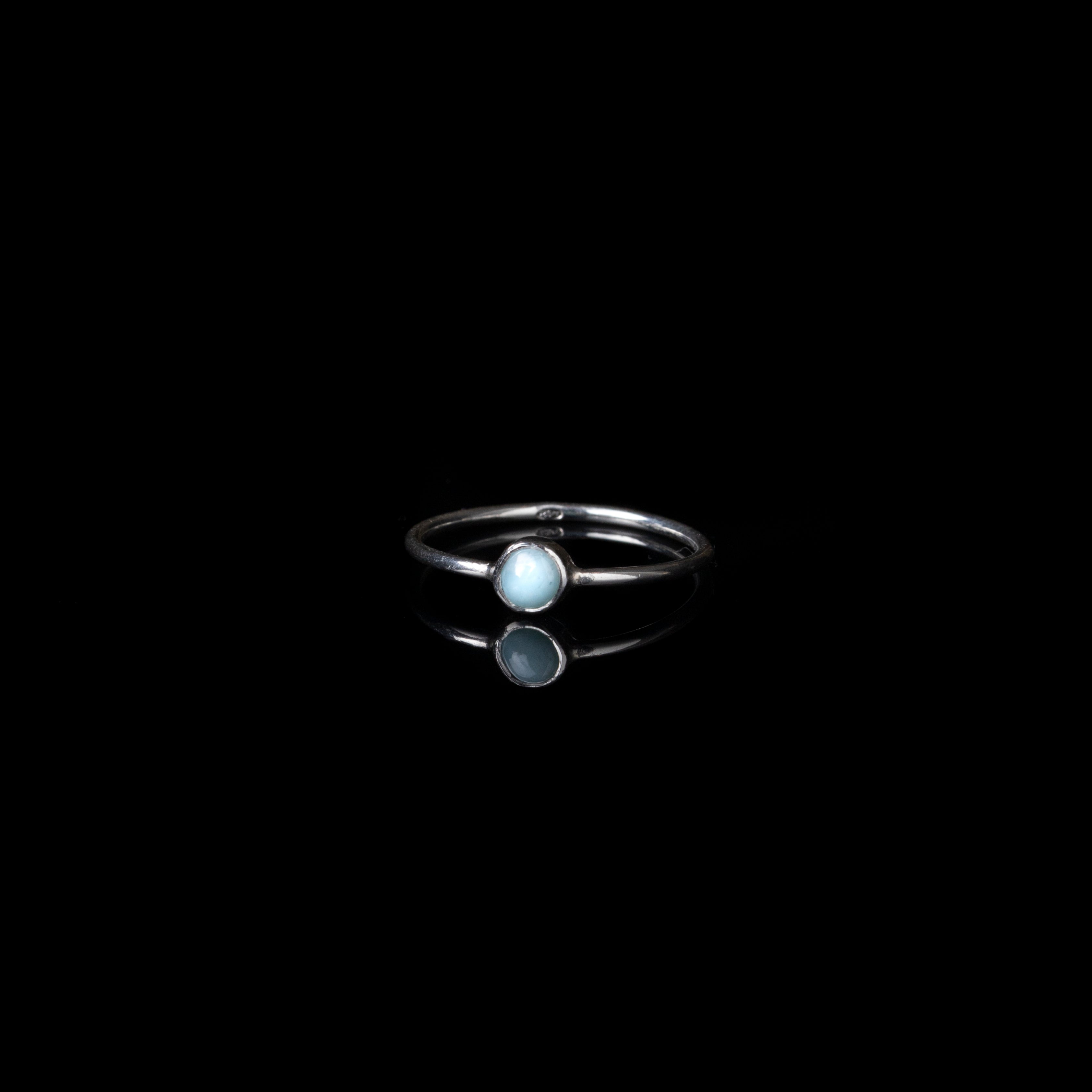 Larimar Petite Silver Ring