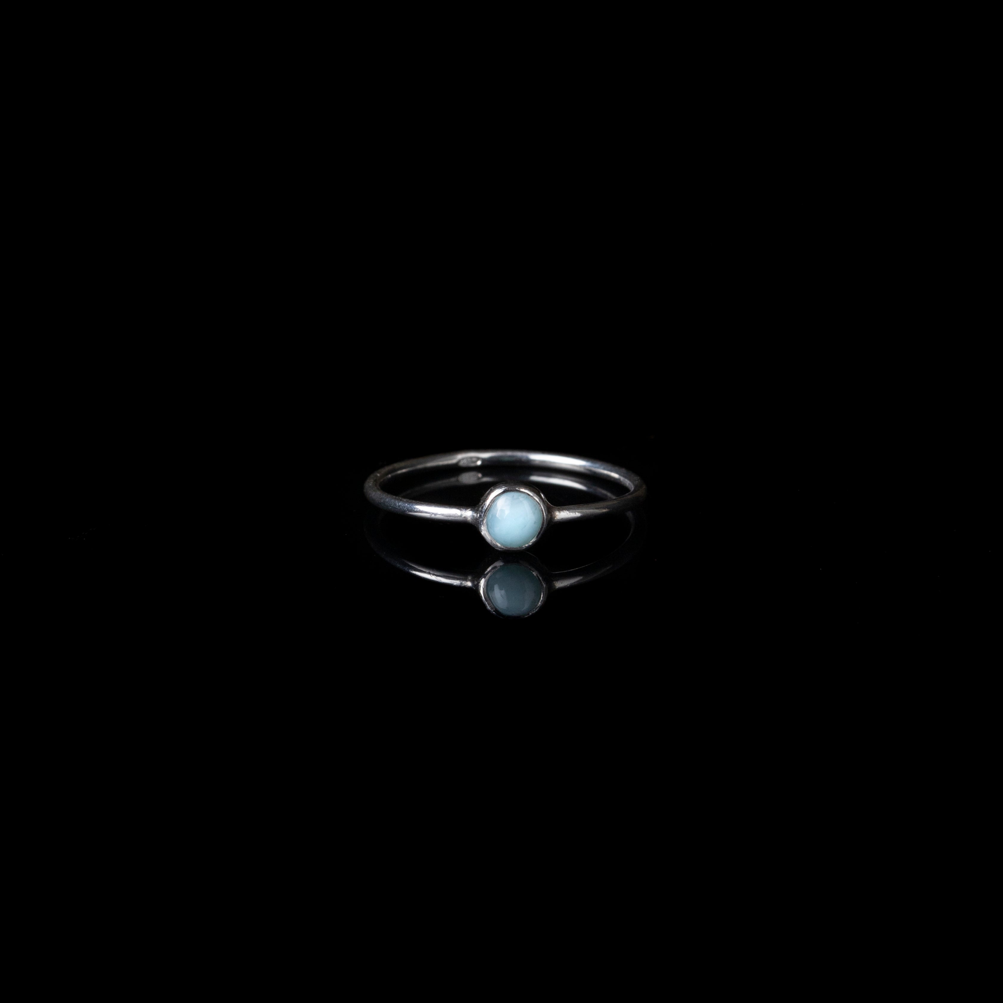 Larimar Petite Silver Ring
