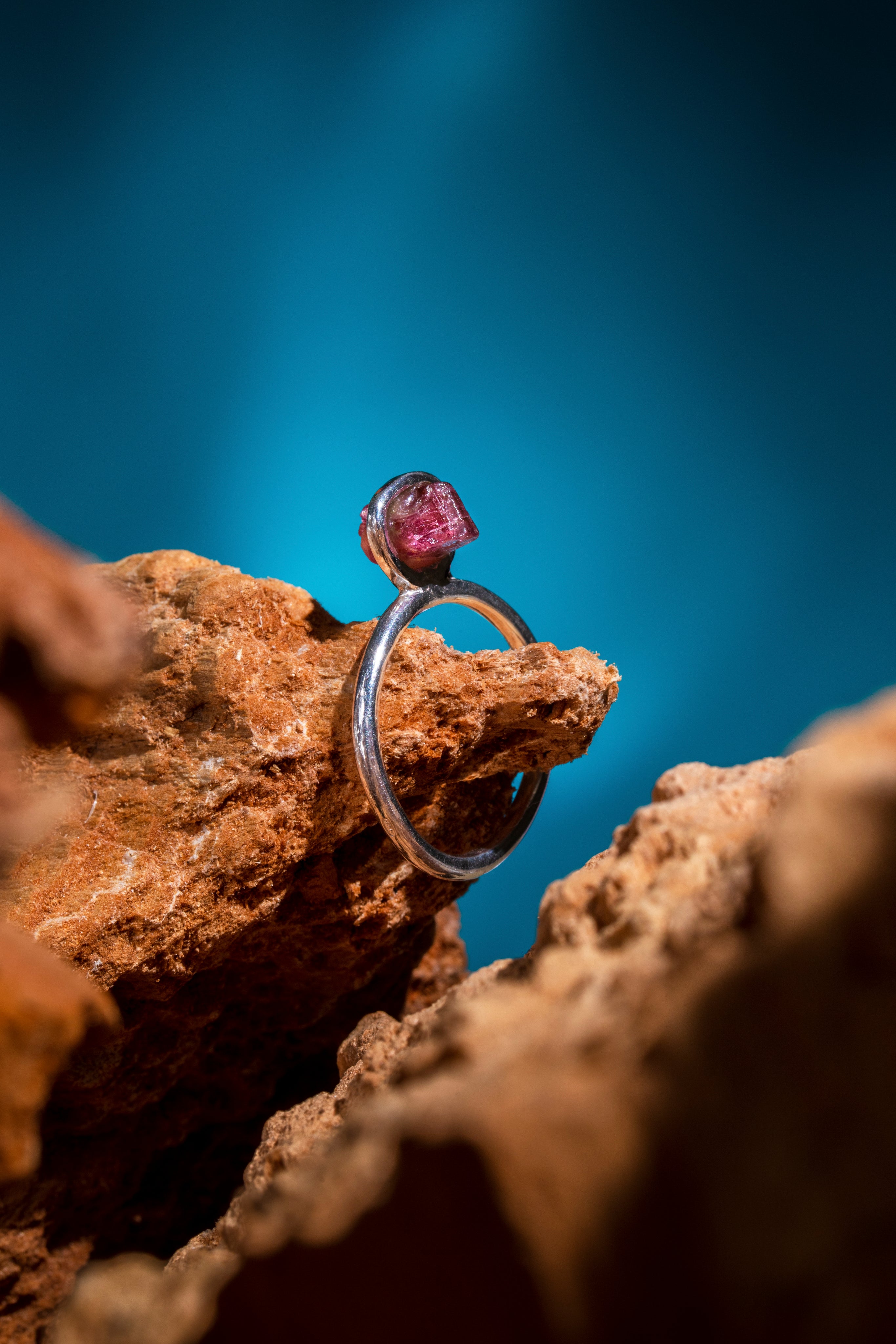 Pink Tourmaline Meteor Ring
