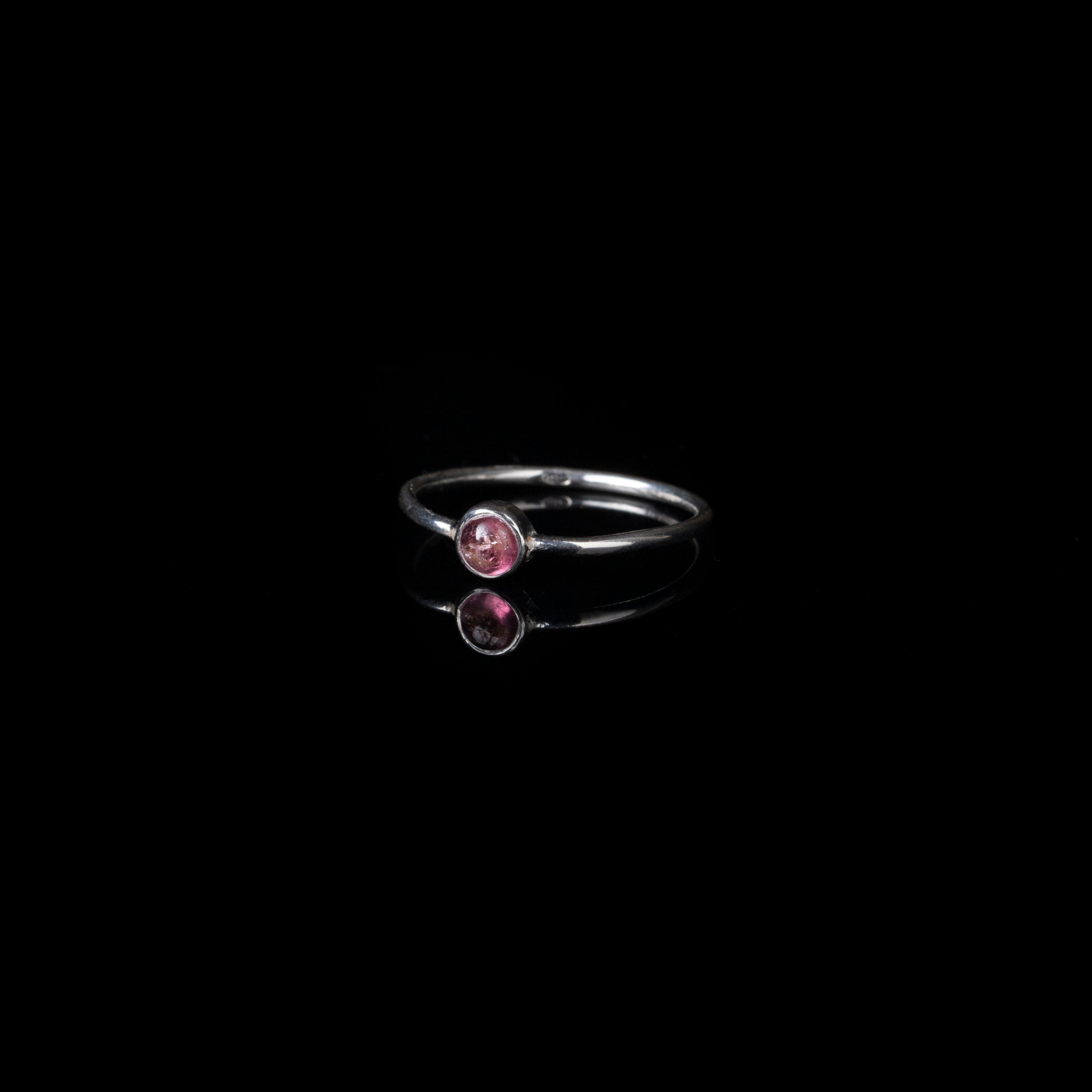 Pink Tourmaline Petite Silver Ring