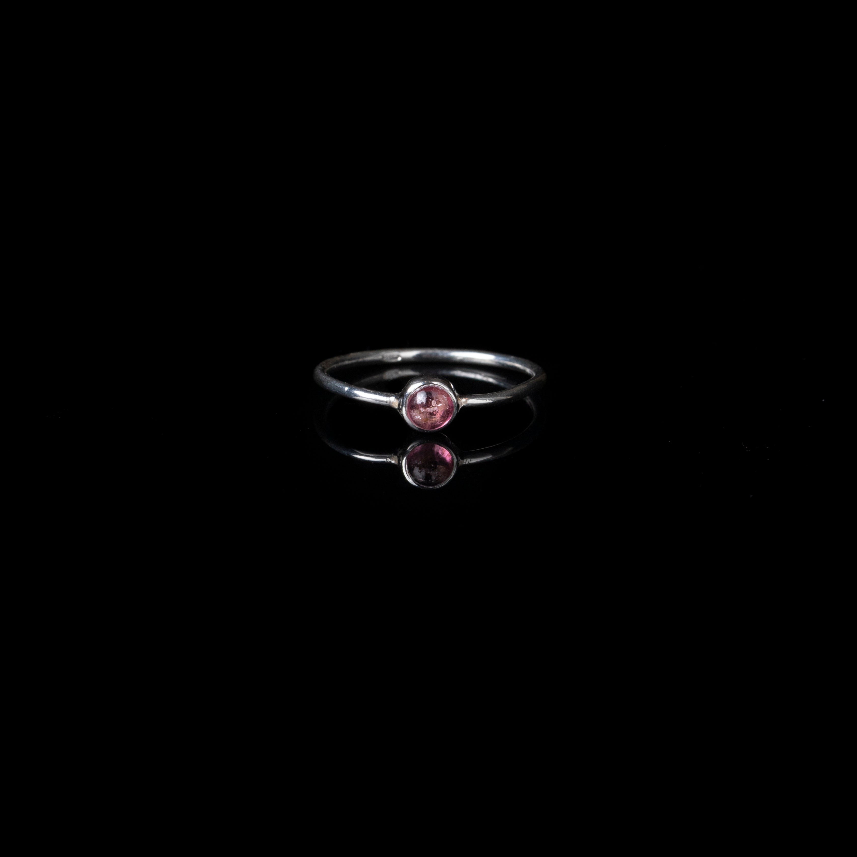 Pink Tourmaline Petite Silver Ring