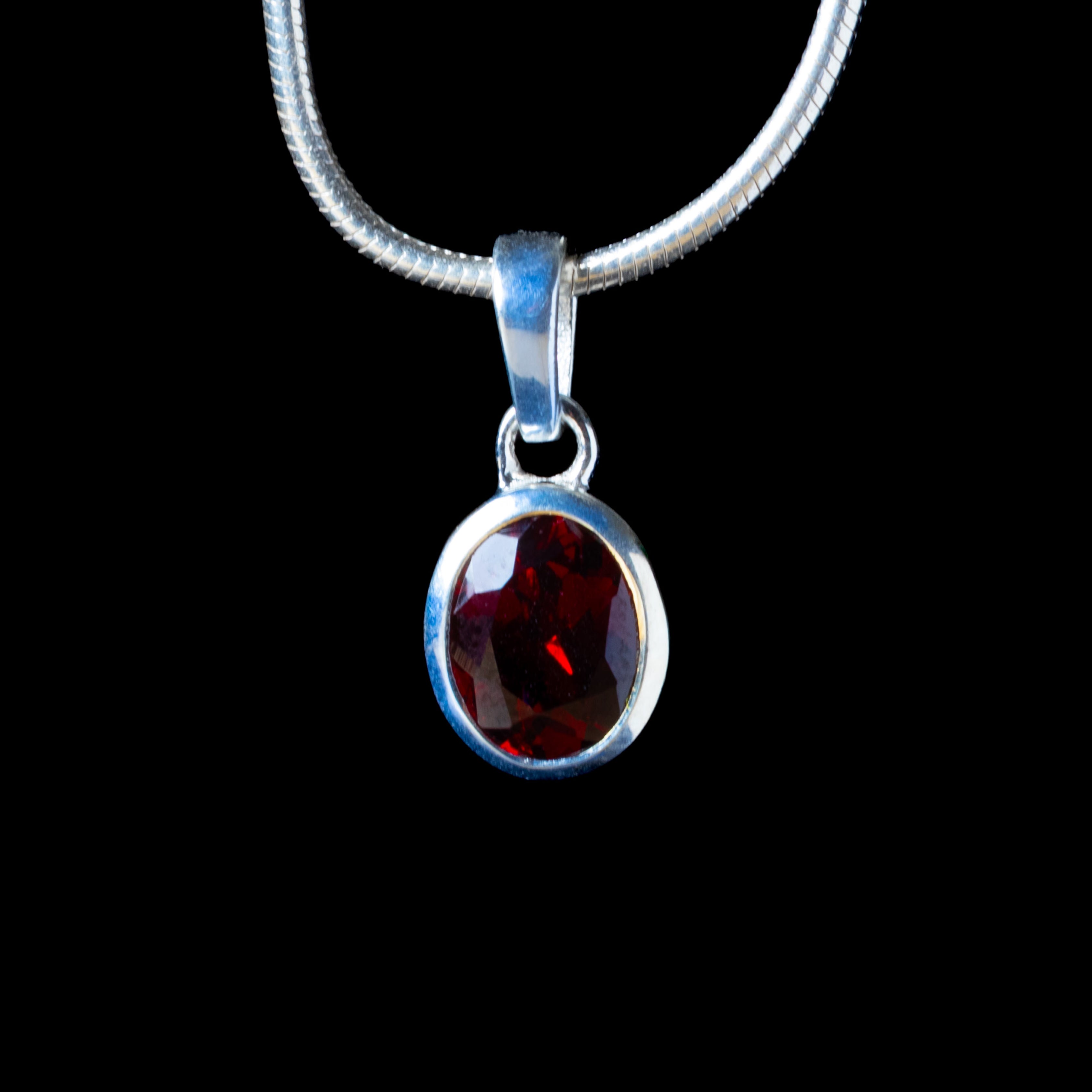 Red Ruby Oval-Cut Pendant