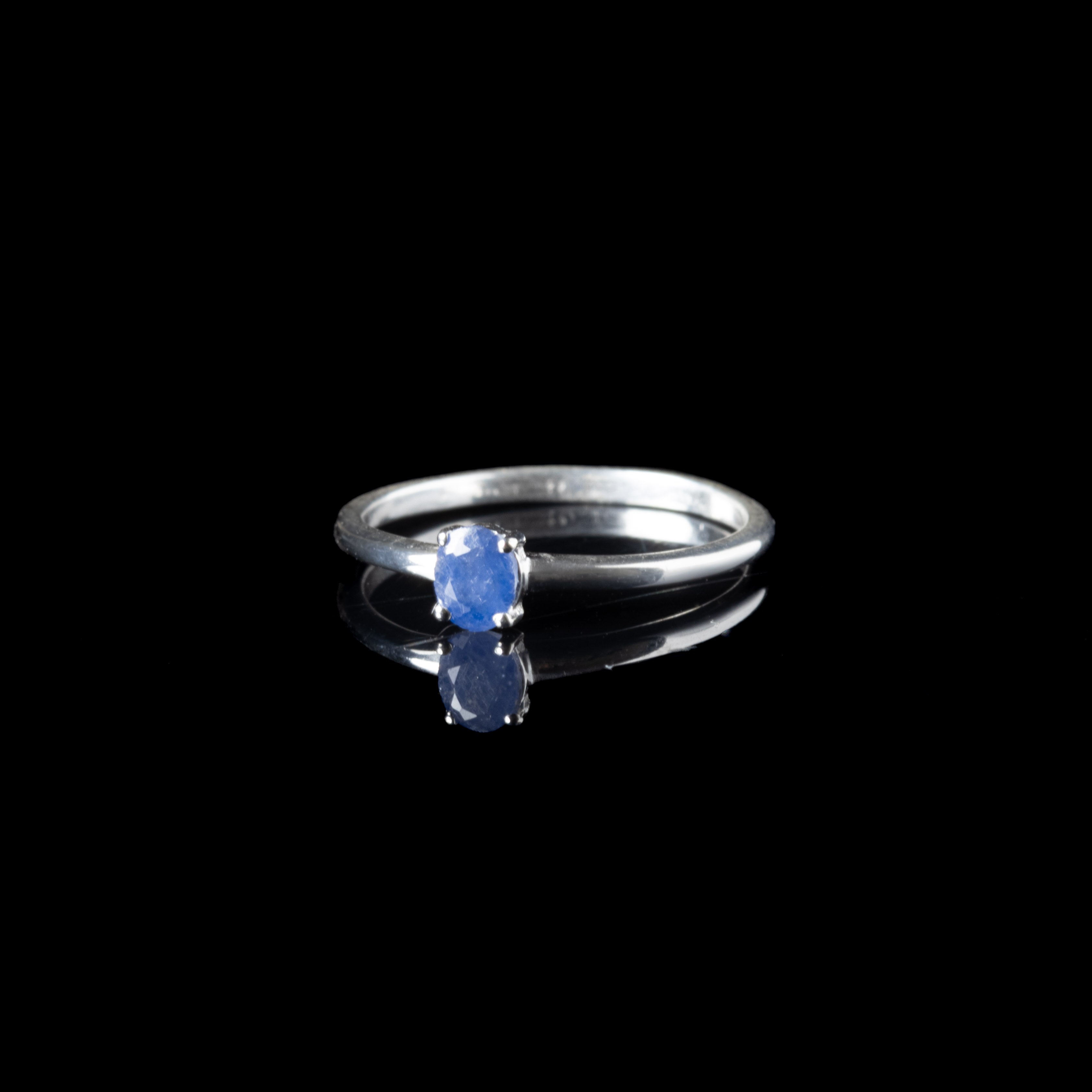 Small-Cut Blue Sapphire Ring