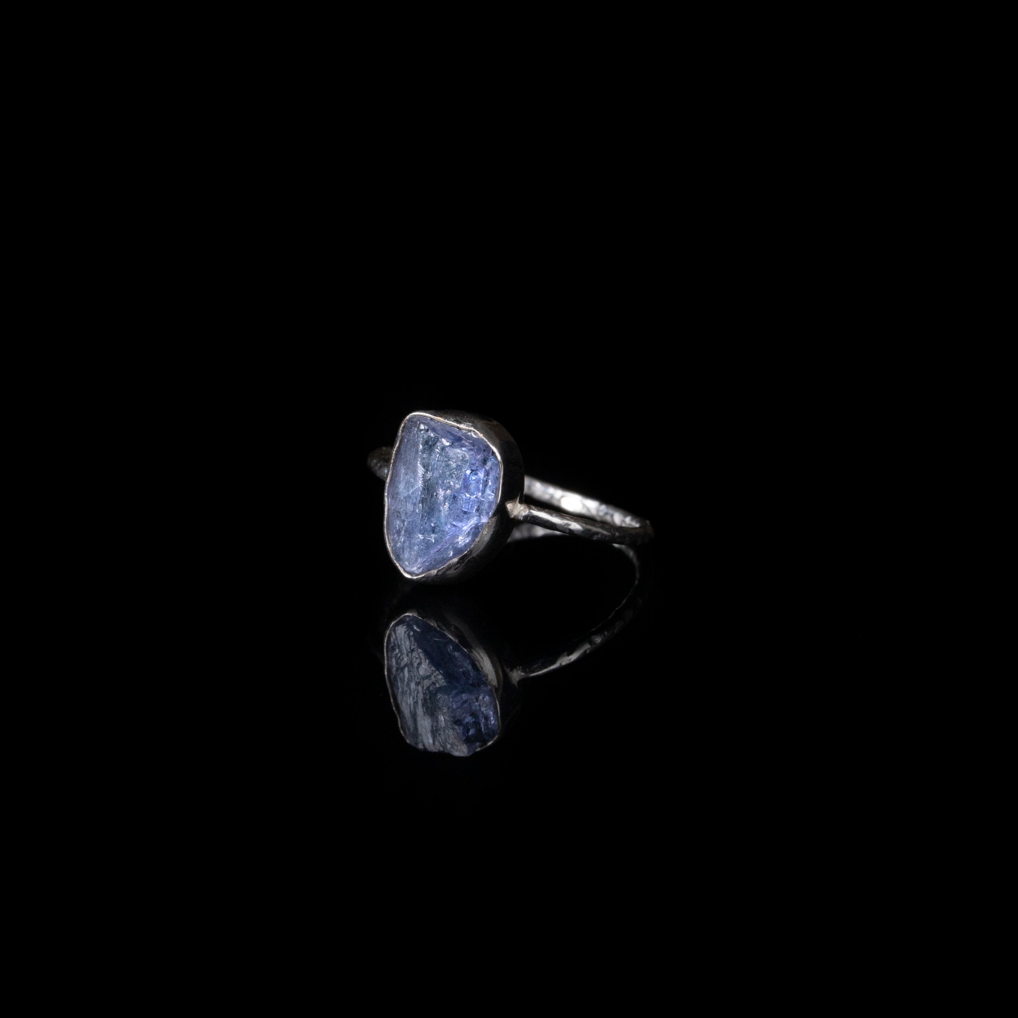 Tanzanite Rough Stone Twin Ring