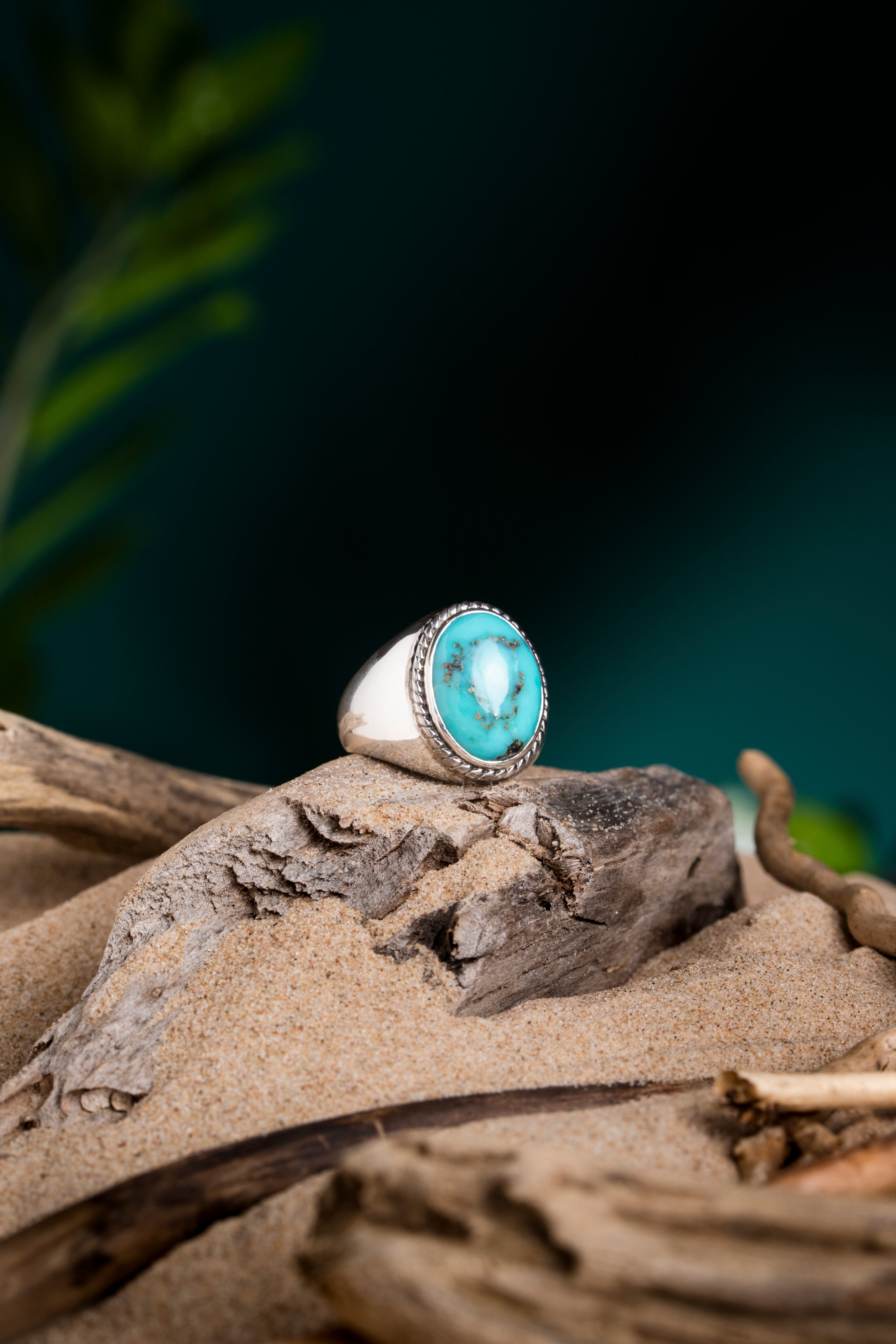 Turquoise Braided Unisex Cab Ring